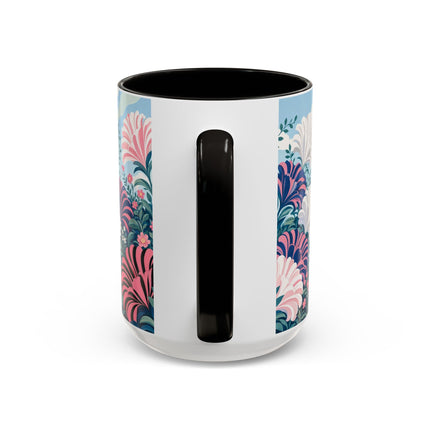 🌸🦋 The Enchanted Pink Blossom Retreat Colorful Mug – Art Deco Floral Whimsy
