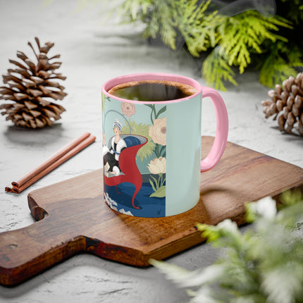 The Lady Of The Scarlet Chaise Colorful Mugs – Art Deco Romantic Elegance