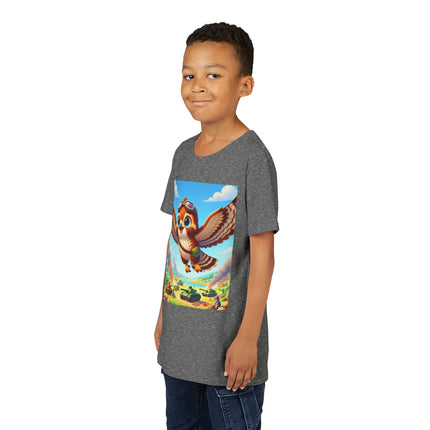 Red-Tailed Hawk in Battle Youth Short Sleeve Tee