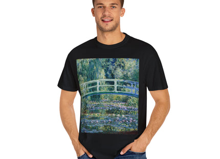 Water Lilies and Japanese Bridge by Claude Monet Unisex Garment-Dyed T-shirt