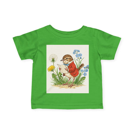 🐦📜 The Little Meadow Songbird Infant Fine Jersey Tee – Whimsical Woodland Charm