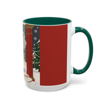 ❄️✨ The Winter Couture Promenade Colorful Mug – Art Deco Holiday Elegance