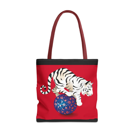 Majestic White Tiger on a Celestial Journey Tote Bag (AOP)