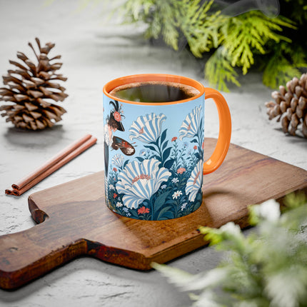 🎨💙 The Enchanted Garden Artist Colorful Mug – Art Deco Floral Whimsy