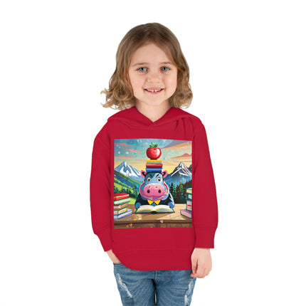 Hippos Hit the Books Toddler Pullover Fleece Hoodie