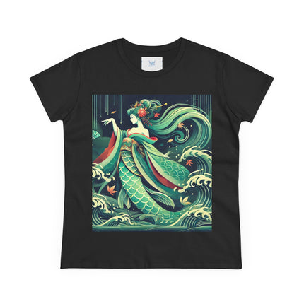Mermaid Queen Rising from the Deep Cotton Tee