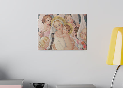 Madonna with Child surrounded by musical angels by Gerda Wegener Matte Canvas, Stretched, 0.75"