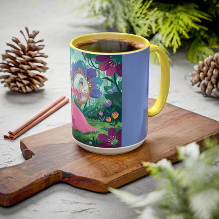 The Lady Of The Enchanted Mirror Colorful Mugs – Art Deco Botanical Elegance