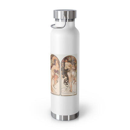 The Seasons by Alphonse Maria Mucha Copper Vacuum Insulated Bottle, 22oz