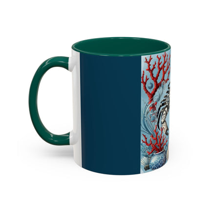 Spotted Crab & Pagoda Colorful Mug – Mystical Ocean & Asian Harmony