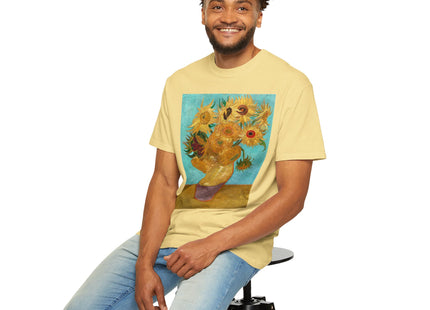 Vase with Twelve Sunflowers by Vincent van Gogh Unisex Garment-Dyed T-shirt