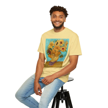 Vase with Twelve Sunflowers by Vincent van Gogh Unisex Garment-Dyed T-shirt