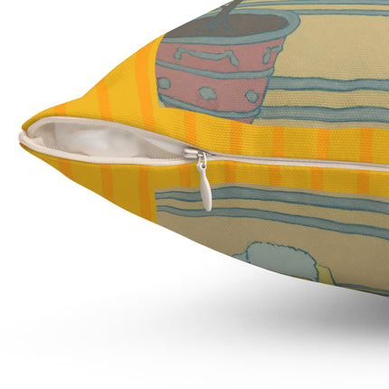 Sur Les Marches Du Jardin by Georges LePape Spun Polyester Square Pillow