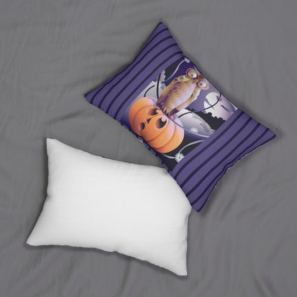 The Startled Pumpkin Spun Polyester Lumbar Pillow