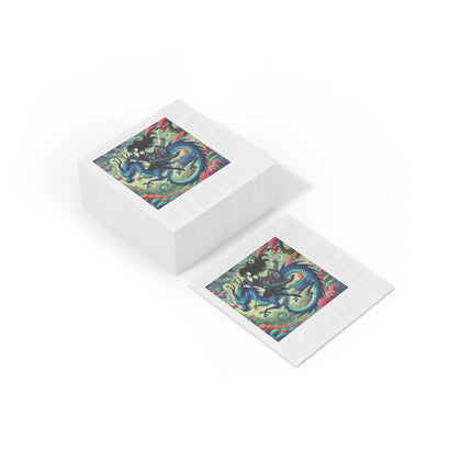 Mystic Guardian of the Sky White Coined Napkins