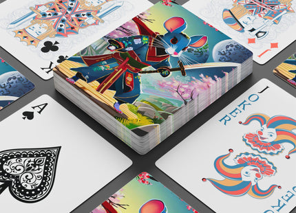 Cyber Samurai Rat Playing Cards