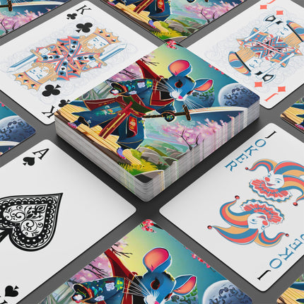 Cyber Samurai Rat Playing Cards