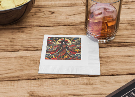 Kabuki Witch White Coined Napkins