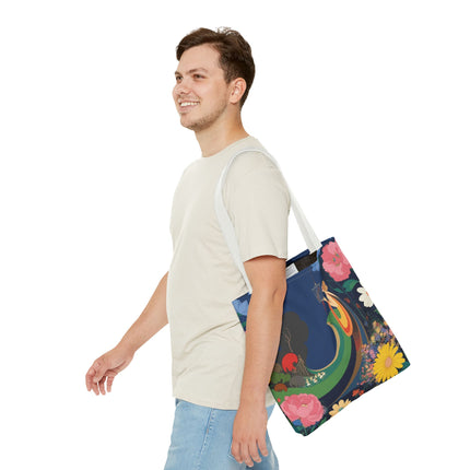 🌙🐦 The Lady Of The Moonlit Birdcage Tote Bag – Art Deco Floral Fantasy