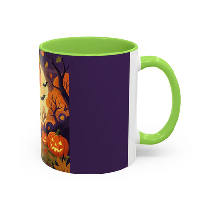 🌕🍂 Autumn Song Beneath The Harvest Moon Colorful Mug – Whimsical Halloween Charm