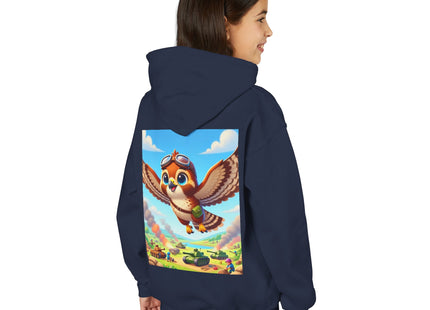 Red-Tailed Hawk in Battle Youth Heavy Blend Hooded Sweatshirt