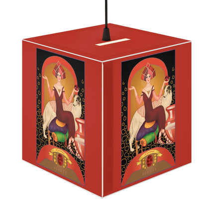 January & Garnet Zodiac Light Cube Lamp
