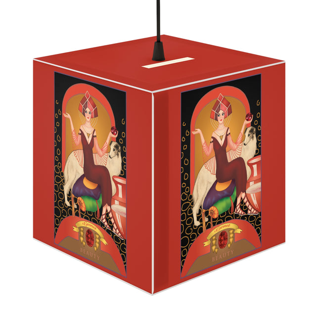 January & Garnet Zodiac Light Cube Lamp
