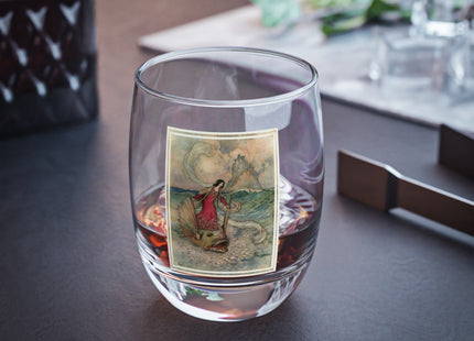 Rita Rides on the Dolphin by Warwick Goble Whiskey Glass