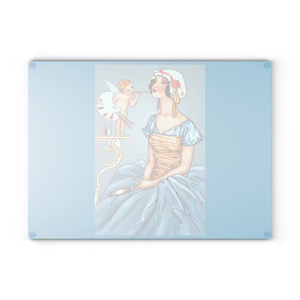 The Enchanting Painter: A Fairy's Artistic Touch Glass Cutting Board