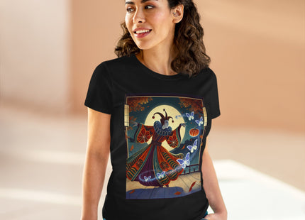 Court Magician with Ghost Butterflies Women's Midweight Cotton Tee