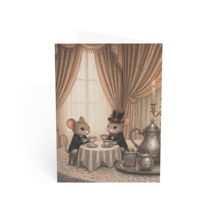 🐈🍓 The Little Parlour Maid’s Strawberry Tea Greeting Card – Whimsical Animal Adventure