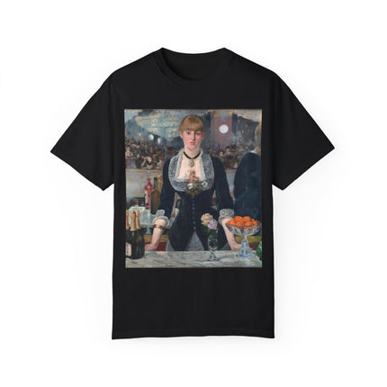 A Bar at the Folies-Bergère by Edouard Manet Unisex Garment-Dyed T-shirt