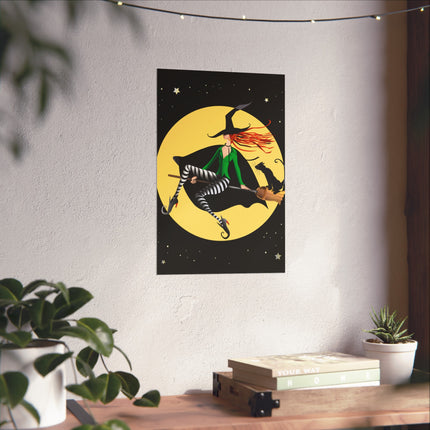 A Witch’s Moonlit Flight Fine Art Posters