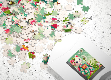Geisha Kitten and the Dandelion Wish Puzzle (110, 252, 520-piece)