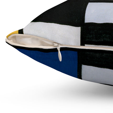 Composition with Red, Yellow, Blue, and Black by Piet Mondrian Spun Polyester Square Pillow