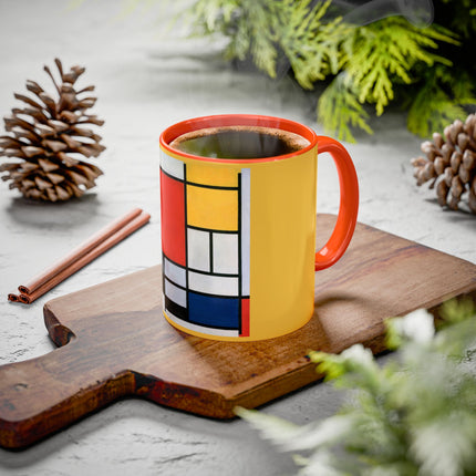 Composition with Red, Yellow, Blue, and Black by Piet Mondrian Colorful Mugs (11oz, 15oz)
