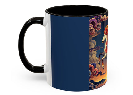 Flame-Winged Horse at Sunset Colorful Mugs (11oz, 15oz)