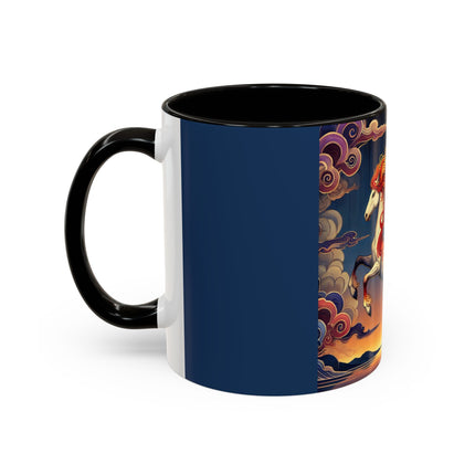 Flame-Winged Horse at Sunset Colorful Mugs (11oz, 15oz)