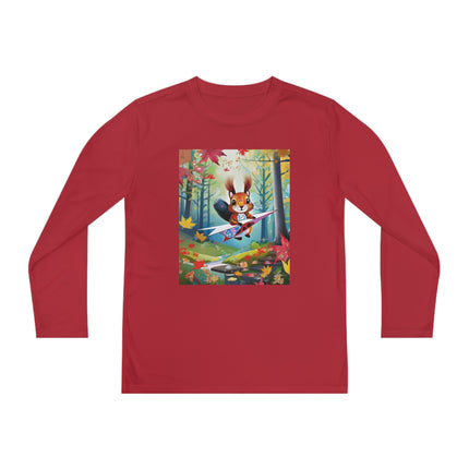 Acorn Aviator Youth Long Sleeve Competitor Tee – Woodland Flight & Whimsical Adventure