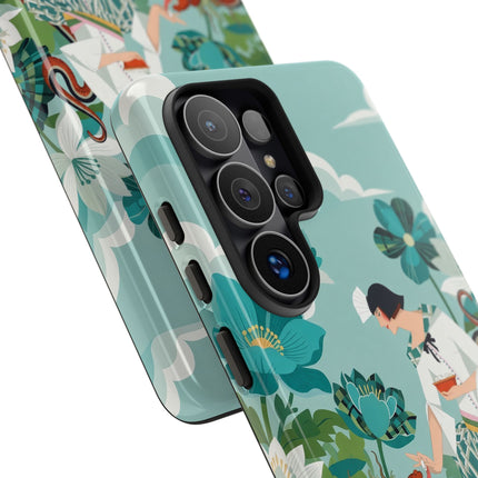 🐉🌿 The Dragon Keeper Phone Case – Art Deco Floral Fantasy