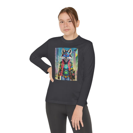 Cyber Hyena Youth Long Sleeve Competitor Tee – Neon Mischief & Futuristic Style
