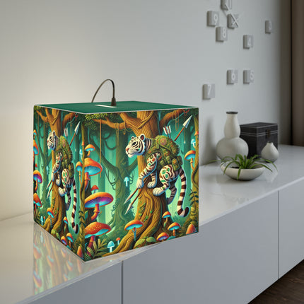 🐅🌿 The Silent Stripes Light Cube Lamp – Stealth, Grace & Enchanted Forest