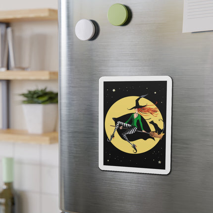 A Witch’s Moonlit Flight Die-Cut Magnets (5 Sizes)