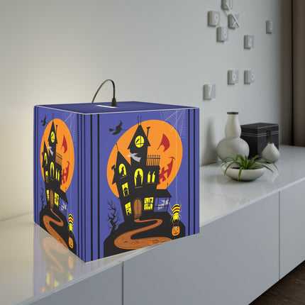 Halloween Night at the Haunted House Light Cube Lamp