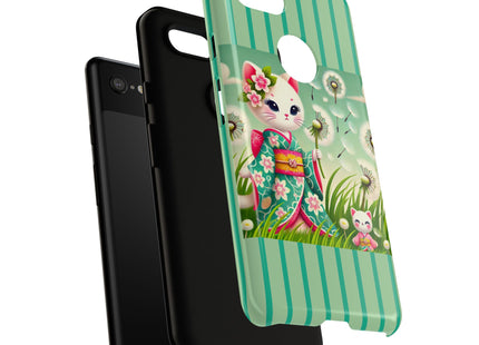 Geisha Kitten and the Dandelion Phone Cases