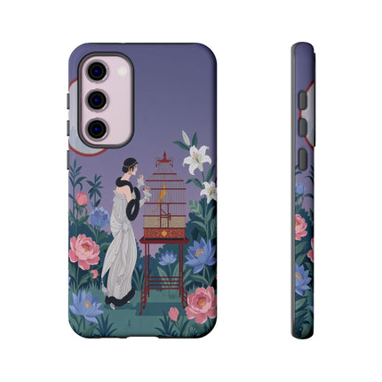 🌸🐦 The Lady Of The Garden Birdcage Phone Case – Art Deco Floral Elegance