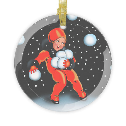 A Festive Snowball Glass Ornament