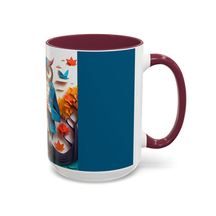 Owl at an Autumn Park Colorful Mugs (11oz, 15oz)