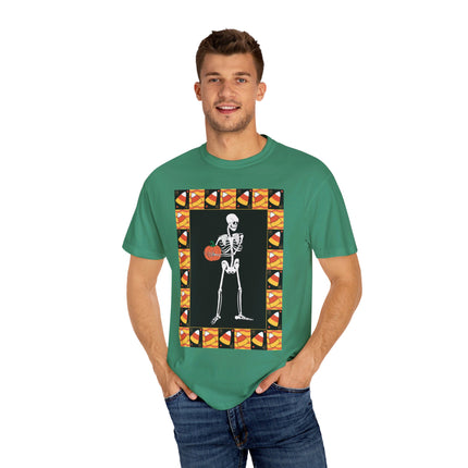 Candy Corn Skeleton Unisex Garment-Dyed T-shirt