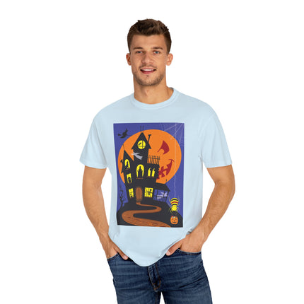 Halloween Night at the Haunted House Unisex Garment-Dyed T-shirt